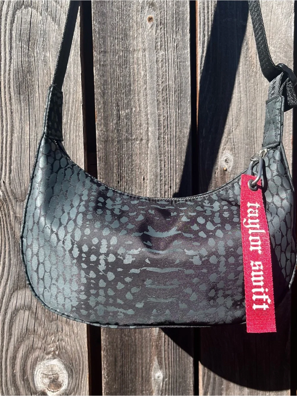 Reputation Album Taylor Swift black snakeskin handbag